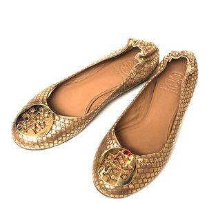 Tory Burch gold ballet flats size 6